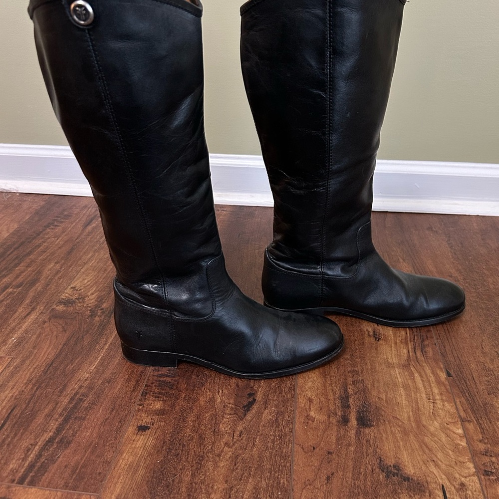 Women's Frye Melissa Button 2 Knee High Leather Boot - Picture 15 of 15